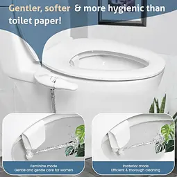 Універсальне біде-накладка SAMODRA Washer тонка під кришку, з боковим модулем, Біла (SMWDRW) - мініатюра 4