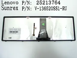Клавіатура LENOVO G500s, G505s, S500, S510p, Z510 IdeaPad (RU Black з рамкою Silver та підсвічуванням) Оригінал - мініатюра 2