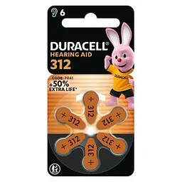 Батарейка Duracell для слухових апаратів розмір 312, 6 шт. в упаковці (5007516/5011449) - мініатюра 2