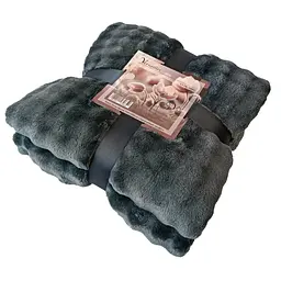 Плед Versailles Рельєфний Насичений графіт VS-PR-4400G 200х220 см графітовий - мініатюра 2