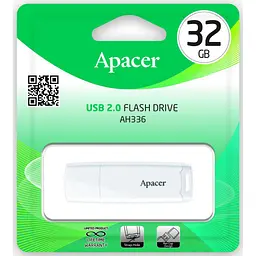 USB флеш накопичувач Apacer 32GB AH336 White USB 2.0 (AP32GAH336W-1) - мініатюра 4