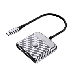 USB-Hub WIWU Traveling 3in1 USB C hub Wi-HB002 Gray (6976975616437) - мініатюра 4