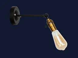 Бра настінне Levistella 752WD1902-1, E27, 60W, чорний з золотим патроном, сучасний стиль для дому - мініатюра 2