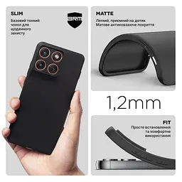 Чехол-накладка для смартфона Motorola Edge 70 5G, противоударный, силиконовый, термополиуретановый (ТПУ), с защитой камеры и корпуса, черный, защита всего корпуса, ArmorStandart (ARM89712) - мініатюра 3
