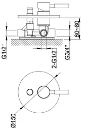Душова система прихованного монтажу Kohlman Roxin хром + Box прихованого монтажу QW210RR25, Хром - мініатюра 8