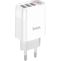 Мережевий зарядний пристрій Hoco C93A 3-USB White [112164] - мініатюра 2