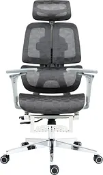 Офісне ергономічне крісло GT Racer B-2450 White/Gray - мініатюра 5