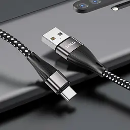 Кабель Hoco X57 Pisces Cable USB to Type-C 2,4A 1m Black - мініатюра 2