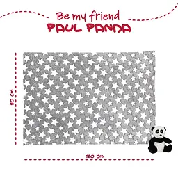 Плед Perletti Toys Paul Panda з м'якою іграшкою 120x80 см сірий/білий (P13070) - мініатюра 5