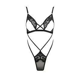 Боді монокіні з відкритими грудьми Passion DIABOLINA BODY XXL/XXXL, black - мініатюра 3