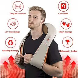 Роликовий 4D масажер для всього тіла з підігрівом 220V 12V Massager of Neck Kneading - мініатюра 3