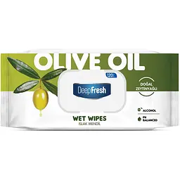 Серветки вологі Deep Fresh Green Nature Olive Oil з клапаном 120 шт.