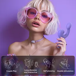 Смарт-вібратор Magic Motion Ponder Purple, подвійна стимуляція, віброяйце+язичок для клітора - мініатюра 11