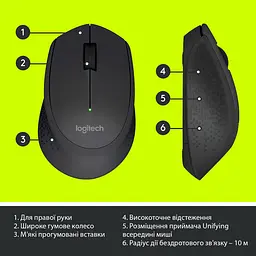 Бездротова миша Logitech M280 Wireless Black (910-004287) - мініатюра 6