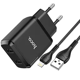 Адаптер HOCO Lightning cable Speedy dual port charger set N7 |2USB, 2.1A| (Safety Certified) - мініатюра 2