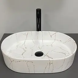 Умивальник VBI Verona 50 gold marmo glossy накладний VBI-011329, Золотий - мініатюра 4