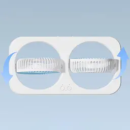 Настільний вентилятор F105 Dual-Fan Design 1800mAh Blue - мініатюра 4
