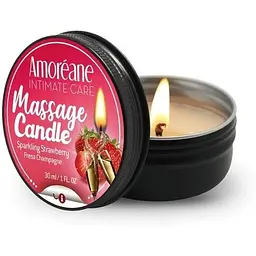 Масажна свічка Amoreane Sparkling Strawberry Полуниця в шампанському (30 мл)
