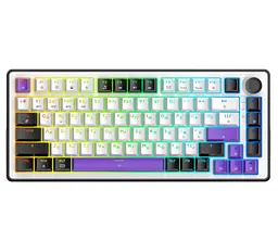 Механічна ігрова клавіатура HATOR HK-75-WV Wireless Hellyberry Switch USB, 2,4 ГГц, Bluetooth 5.3 White-Violet - мініатюра 1