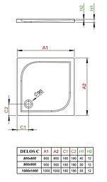 Душовий піддон Radaway Delos C 80x80 SDC0808-01 - мініатюра 3