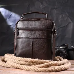 Чоловіча шкіряна сумка Vintage 20х23х7 см sum0022395 - мініатюра 7