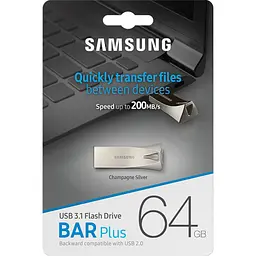 USB флеш-накопичувач Samsung Bar Plus 64GB USB-A 3.1 Champagne Silver (MUF-64BE3/APC) [124848] - мініатюра 7