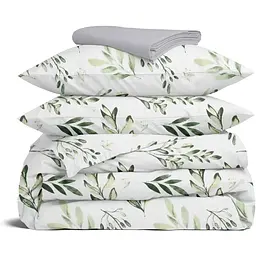 Комплект постільної білизни Cosas Olive mood CS4 Сімейний оливковий (OliveMood_El180x30-52Grey_160x2)