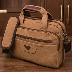 Сумка текстильна для ноутбука на два відділення 20178 Vintage коричневий