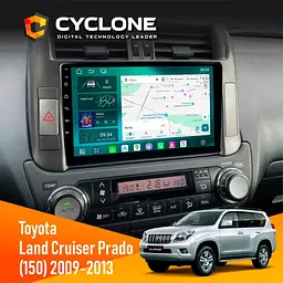 Штатна магнітола Toyota Land Cruiser Prado 150 2009-2013 Cyclone C9-013 4x64 DSP 4G Cyclone (НФ-00007165)