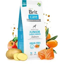 Сухий беззерновий корм для молодих собак великих порід Brit Care Dog Grain-free Junior Large Breed, з лососем, 3 кг - мініатюра 2