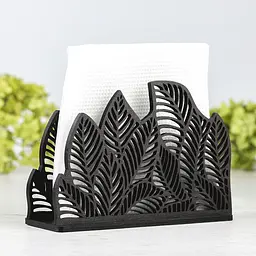 Дерев'яна серветниця VANZA LEAF stand S чорна - мініатюра 2