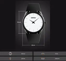 Наручний класичний годинник Skmei 1601S чорні - мініатюра 3