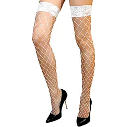 Панчохи в крупну сітку Anne De Ales Erica T4 White