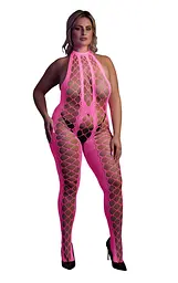 Бодістокінг Ouch! Bodystocking With Halterneck Pink, XL/4XL