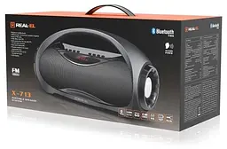 Портативна колонка 2.0 X-713 Black, 2x6 Вт, пластиковий корпус, Bluetooth REAL-EL teh0029066 - мініатюра 5