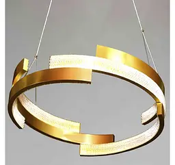 Золота підвісна кільцева LED люстра з прозорим світловим розсіювачем Artlight 3684/85GD - мініатюра 2