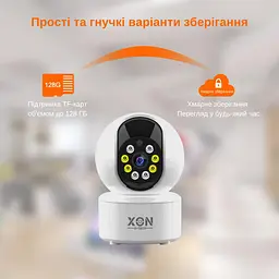 IP-камера поворотна XON SmartCam Wi-Fi 1080P (VTWEW21YW 4873) Біла - мініатюра 9