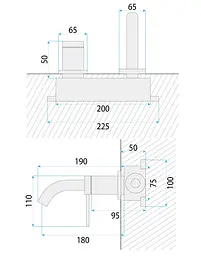 Змішувач для умивальника Rea Clif + BOX прихованого монтажу nickel brushed REA-B5840 - мініатюра 6