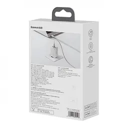 Сетевое зарядное устройство Baseus GaN3 Pro Fast Charger 2C+U на 65W (CCGP050102) блок белый - мініатюра 7