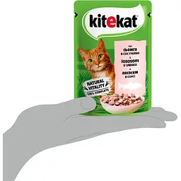 Вологий корм для котів Kitekat з лососем в соусі 85 г - мініатюра 4