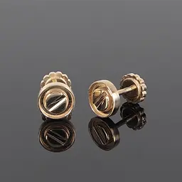 Сережки гвоздики з болтами з жовтого золота S-0025