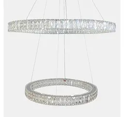 Двоярусна хромована кришталева LED люстра-кільця Artlight 8219-70+50CH - мініатюра 4
