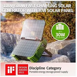 Портативна сонячна електростанція PD PN-600 600w із панеллю Browey Solar Panel 22W PN-600 - мініатюра 4
