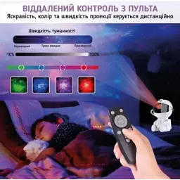 Лазерний нічник-проектор зоряного неба Astronaut Art HR-F3 білий - мініатюра 2