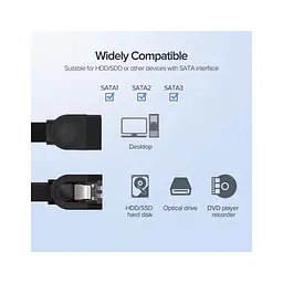 Кабель для передачі даних SATA 3 Data Cable 0.5m US217 Black Ugreen (30796) - мініатюра 8