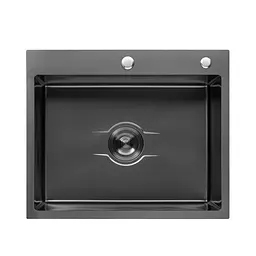 Кухонна мийка Kroner KRP Derby - 6050HM PVD (2,5/0,5 мм) CV027242, Чорний