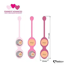 Вагінальні кульки FeelzToys FemmeFit Advanced, 3 шт., рожевий - мініатюра 5