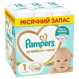Підгузки Pampers Premium Care Розмір 1 (2-5 кг) 156 шт.