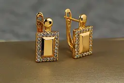 Сережки Xuping Jewelry Монітор 1,6 см золотисті - мініатюра 2