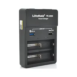 Зарядний пристрій для акумуляторів Liitokala 2 Slots, USB1/QC/3.0, USB2/2.4A, NiMHC(R14)/SC/AA/AAA/17670, Li-ion10440...26650 (Lii-TR2000) - мініатюра 1